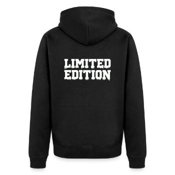 Limited Edition - Unisex Premium Organic Zip Hoodie - black - Back - Nico (187cm)
