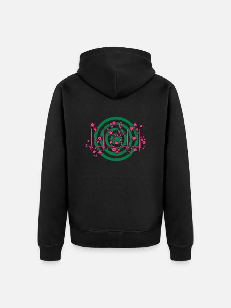 pop beat (2c) - Unisex Premium Organic Zip Hoodie - black