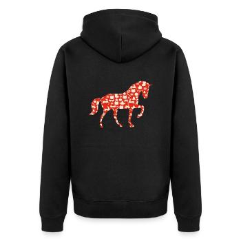 pferd weihnachten Weihnachtspferd - Unisex Premium Bio Zip Hoodie - Schwarz - Hinten - Nico (187cm)