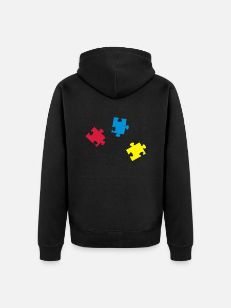 puzzle_teile_tk3 - Veste à capuche bio Premium Unisexe - noir