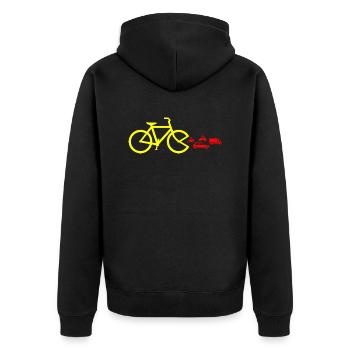 Bicycle traffic turnaround - Unisex Premium Organic Zip Hoodie - black - Back - Nico (187cm)