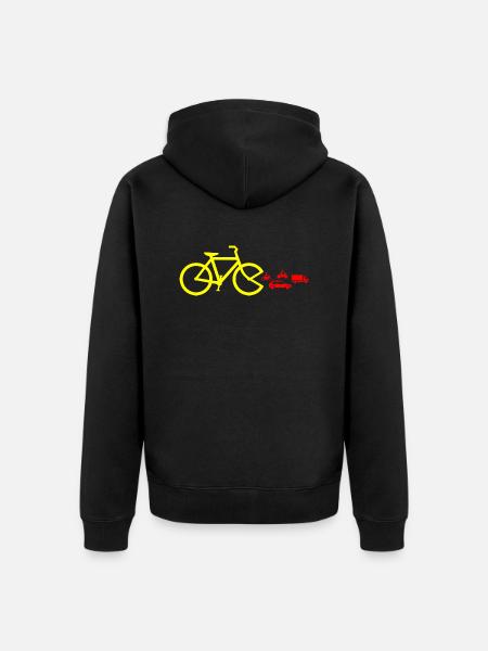 Bicycle traffic turnaround - Unisex Premium Organic Zip Hoodie - black