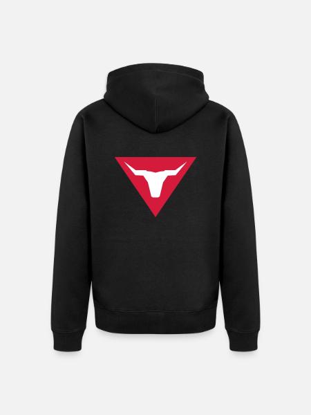 bull head - Unisex Premium Organic Zip Hoodie - black