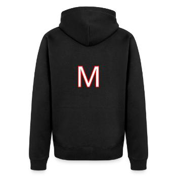 M - Unisex Premium Bio Zip Hoodie - Schwarz - Hinten - Nico (187cm)