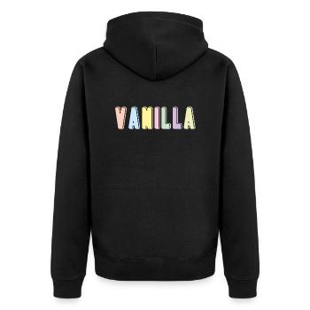 Vanilla - Unisex Premium Organic Zip Hoodie - black - Back - Nico (187cm)
