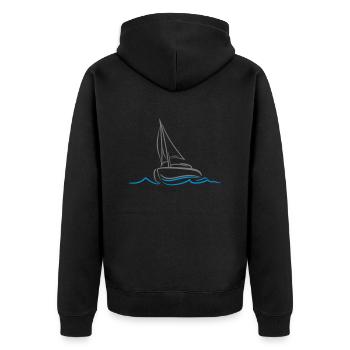 segeln boot schiff verein meer segelboot team crew - Unisex Premium Bio Zip Hoodie - Schwarz - Hinten - Nico (187cm)