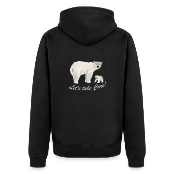 Ours polaire, climat, protection de l'environnement - Veste à capuche bio Premium Unisexe - noir - Dos - Nico (187cm)