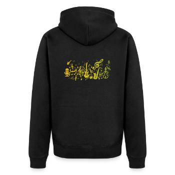 Brazilia Music - Unisex Premium Organic Zip Hoodie - black - Back - Nico (187cm)
