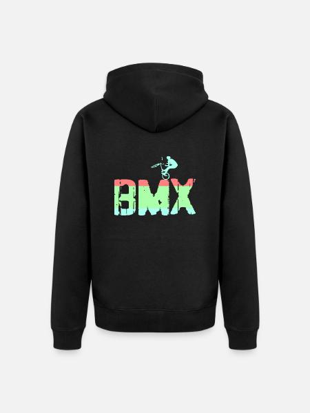 bmx - Unisex Premium Organic Zip Hoodie - black