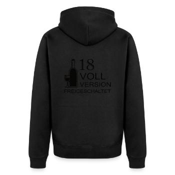 18. Geburtstag | 18 Jahre - Unisex Premium Bio Zip Hoodie - Schwarz - Hinten - Nico (187cm)