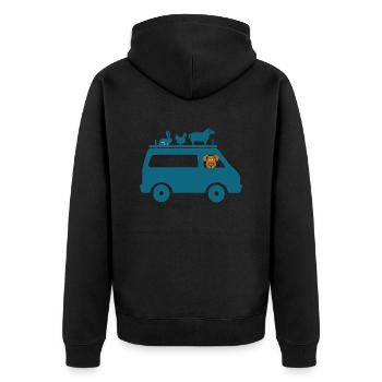 Van animaux - Veste à capuche bio Premium Unisexe - noir - Dos - Nico (187cm)