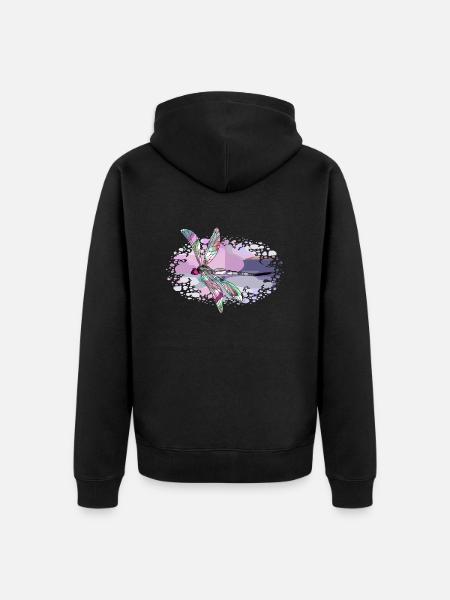 Libellule - Veste à capuche bio Premium Unisexe - noir