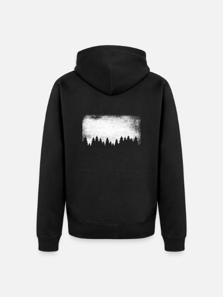 Wald | forêts | Sapins | Bûcherons - Veste à capuche bio Premium Unisexe - noir