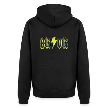 Bror Schweden Sverige Scandinavia Norden - Unisex Premium Bio Zip Hoodie - Schwarz - Hinten - Nico (187cm)