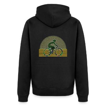 Radfahrer - Unisex Premium Bio Zip Hoodie - Schwarz - Hinten - Nico (187cm)