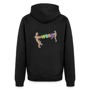 Work Work Worker Worker Occupation - Unisex Premium Organic Zip Hoodie - black - Back - Nico (187cm)