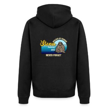 Hamina walrus Stena Summer 2022 never forget - Unisex Premium Organic Zip Hoodie - black - Back - Nico (187cm)