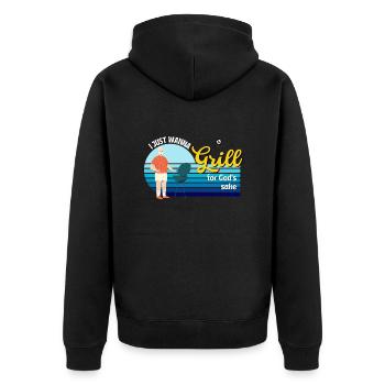 I just want to grill nothing more - Unisex Premium Organic Zip Hoodie - black - Back - Nico (187cm)