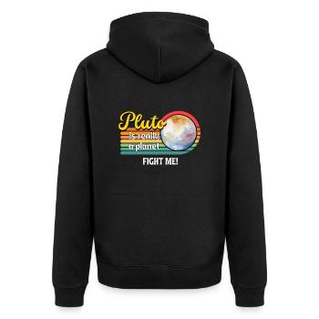 Let's make Pluto a planet again - that's what Pluto is. - Unisex Premium Organic Zip Hoodie - black - Back - Nico (187cm)