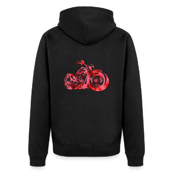 Balade Moto Vélo cyclomoteur motocross équitation motard - Veste à capuche bio Premium Unisexe - noir - Dos - Nico (187cm)
