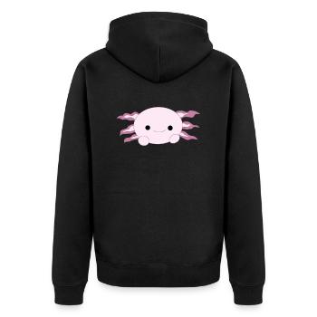 Axolot - Unisex Premium Bio Zip Hoodie - Schwarz - Hinten - Nico (187cm)
