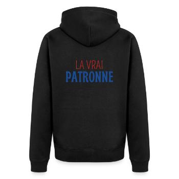 La vrai patronne - Veste à capuche bio Premium Unisexe - noir - Dos - Nico (187cm)