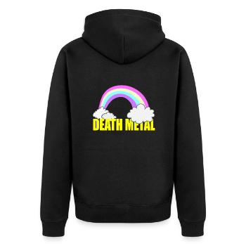 Death metal - Unisex Premium Organic Zip Hoodie - black - Back - Nico (187cm)