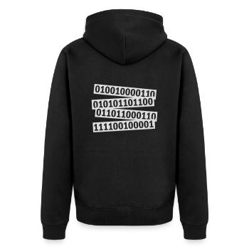 Binary Code Program Language - Unisex Premium Organic Zip Hoodie - black - Back - Nico (187cm)