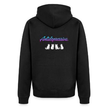 L’amour du chat. - Veste à capuche bio Premium Unisexe - noir - Dos - Nico (187cm)