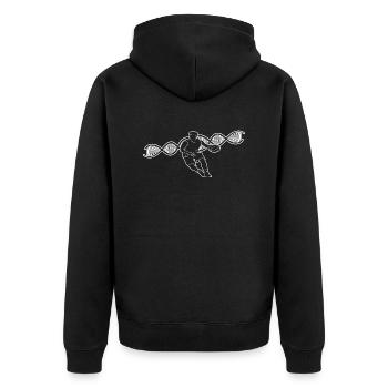 Basketballteam Basketballspieler Basketball - Unisex Premium Bio Zip Hoodie - Schwarz - Hinten - Nico (187cm)