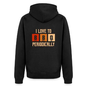 J’aime faire griller périodiquement la fumée du barbecue - Veste à capuche bio Premium Unisexe - noir - Dos - Nico (187cm)