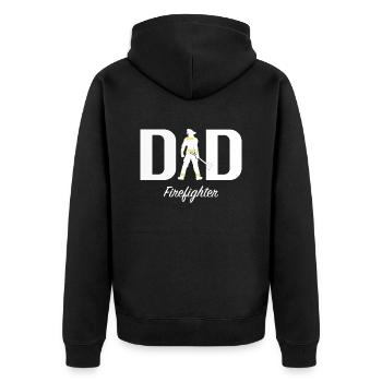 Dad firefighter - Unisex Premium Organic Zip Hoodie - black - Back - Nico (187cm)