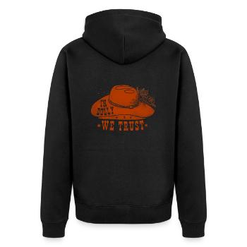 Western Desert Retro 1 - Unisex Premium Organic Zip Hoodie - black - Back - Nico (187cm)