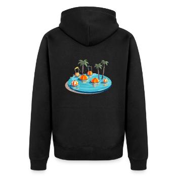 Piscine palmiers et ballons - Veste à capuche bio Premium Unisexe - noir - Dos - Nico (187cm)