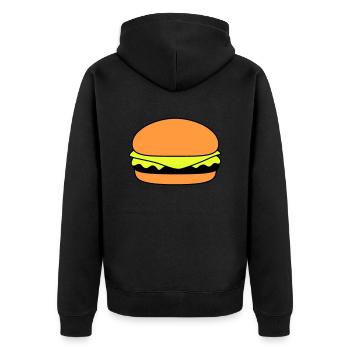 Burger 01 - Unisex Premium Organic Zip Hoodie - black - Back - Nico (187cm)