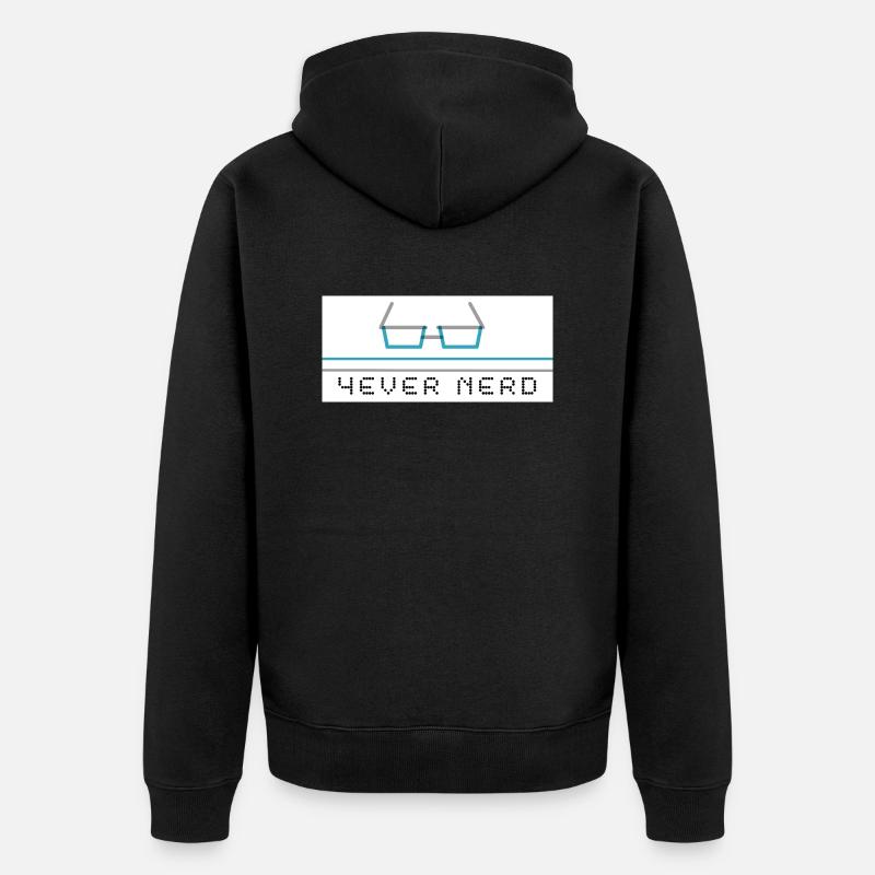 4ever Nerd - Unisex Premium Bio Zip Hoodie - Schwarz