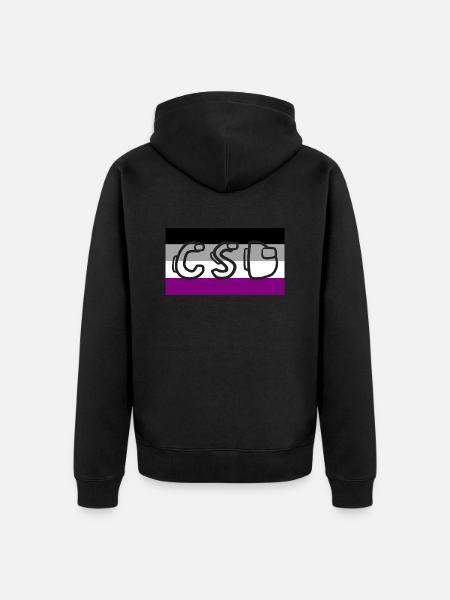 asexual pride csd - Unisex Premium Organic Zip Hoodie - black