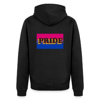 bi pride - Unisex Premium Bio Zip Hoodie - Schwarz - Hinten - Nico (187cm)