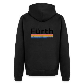 Retro Vintage 70s 80s Style Fürth, Germany - Veste à capuche bio Premium Unisexe - noir - Dos - Nico (187cm)
