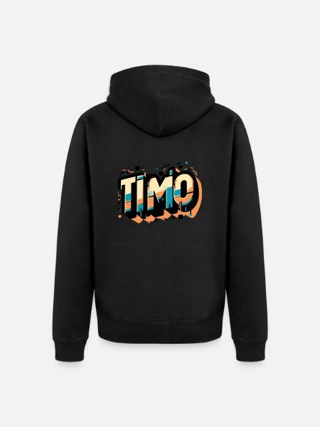 Timo Name Graffiti - Unisex Premium Organic Zip Hoodie - black