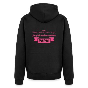 Babysprüche - Unisex Premium Bio Zip Hoodie - Schwarz - Hinten - Nico (187cm)