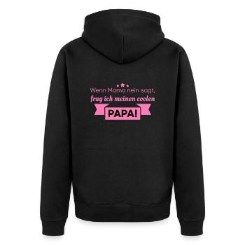 Lustige Sprüche cooler Papa - Unisex Premium Bio Zip Hoodie - Schwarz - Hinten - Nico (187cm)