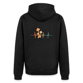 Battement de cœur champignons - Veste à capuche bio Premium Unisexe - noir - Dos - Nico (187cm)
