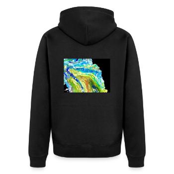 crocodile to heaven - Unisex Premium Bio Zip Hoodie - Schwarz - Hinten - Nico (187cm)