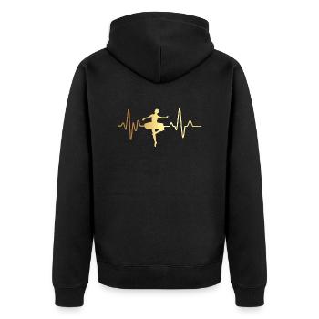 Herzschlag-Ballett - Unisex Premium Bio Zip Hoodie - Schwarz - Hinten - Nico (187cm)