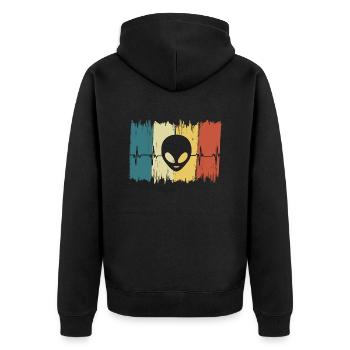 Battement de cœur Vintage Alien - Veste à capuche bio Premium Unisexe - noir - Dos - Nico (187cm)