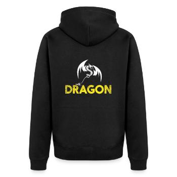 Dragon - Unisex Premium Bio Zip Hoodie - Schwarz - Hinten - Nico (187cm)
