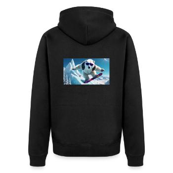 Ours polaire volant - Veste à capuche bio Premium Unisexe - noir - Dos - Nico (187cm)
