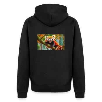 Cute animals chilling – red panda - Unisex Premium Organic Zip Hoodie - black - Back - Nico (187cm)
