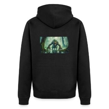 monstre sombre horreur effrayant Halloween effrayant effrayant effrayant - Veste à capuche bio Premium Unisexe - noir - Dos - Nico (187cm)
